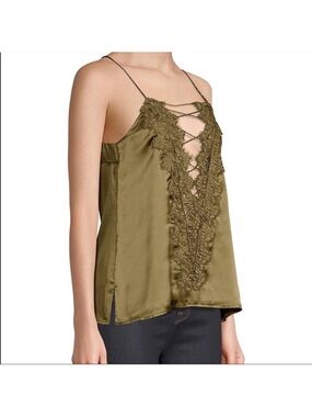 NEW WITH TAG:Cami NYC Olive Lace-Up Silk Top